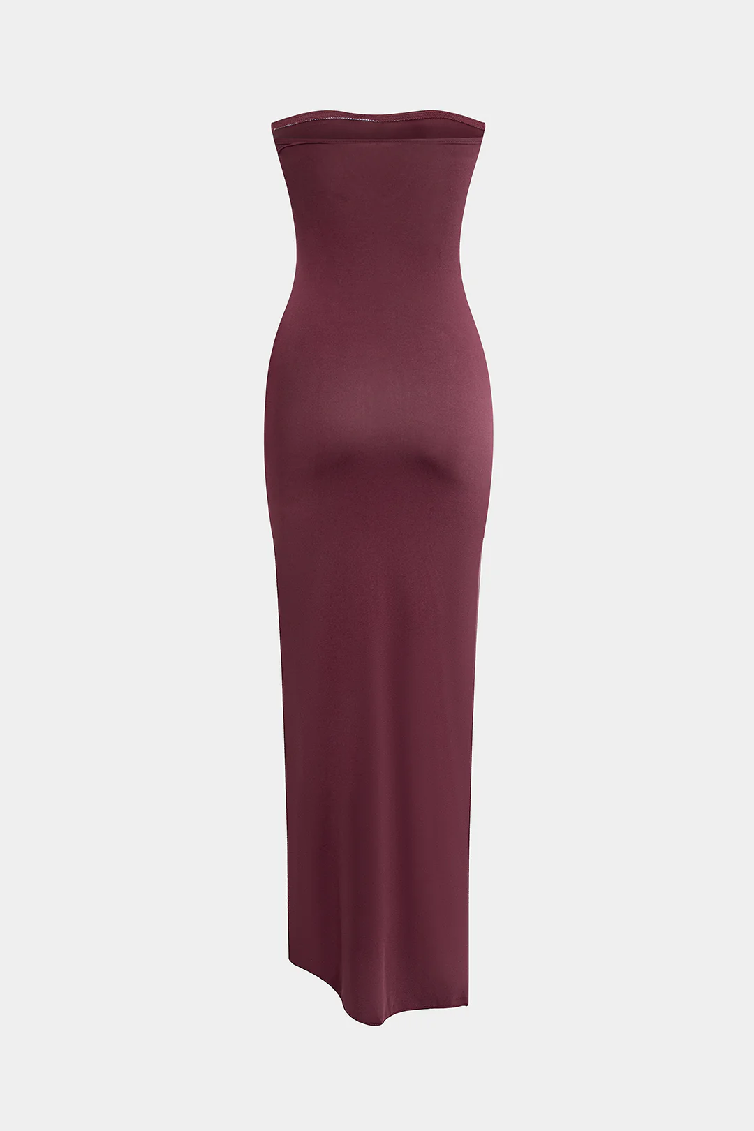 Ruched Strapless Asymmetrical Midi Dress - Image 2