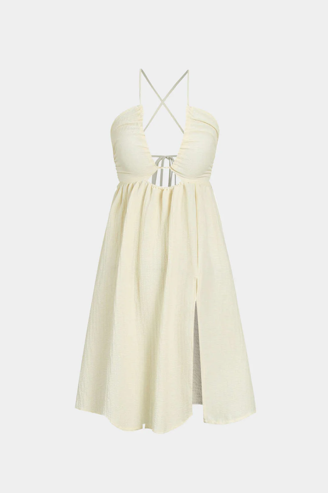 Backless V-neck Slit Midi Dress - Image 4