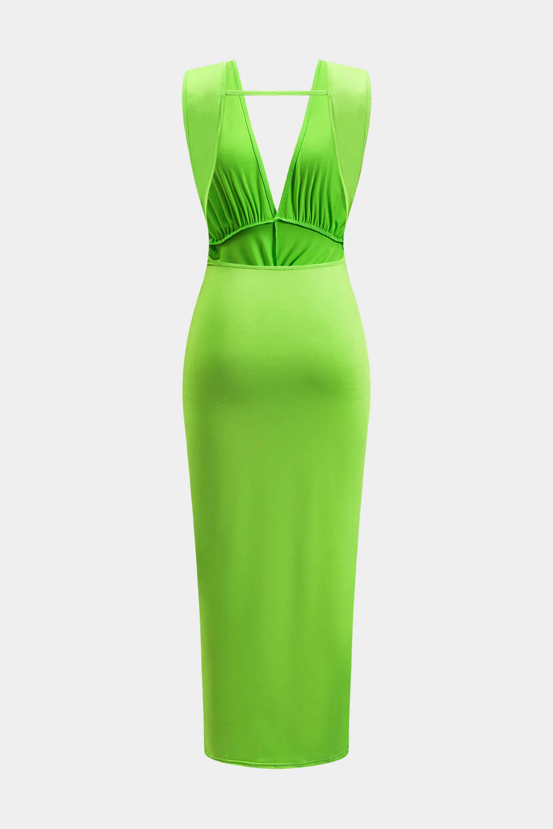 Ruched Twist Knot Backless Sleeveless Midi Dress - Image 11
