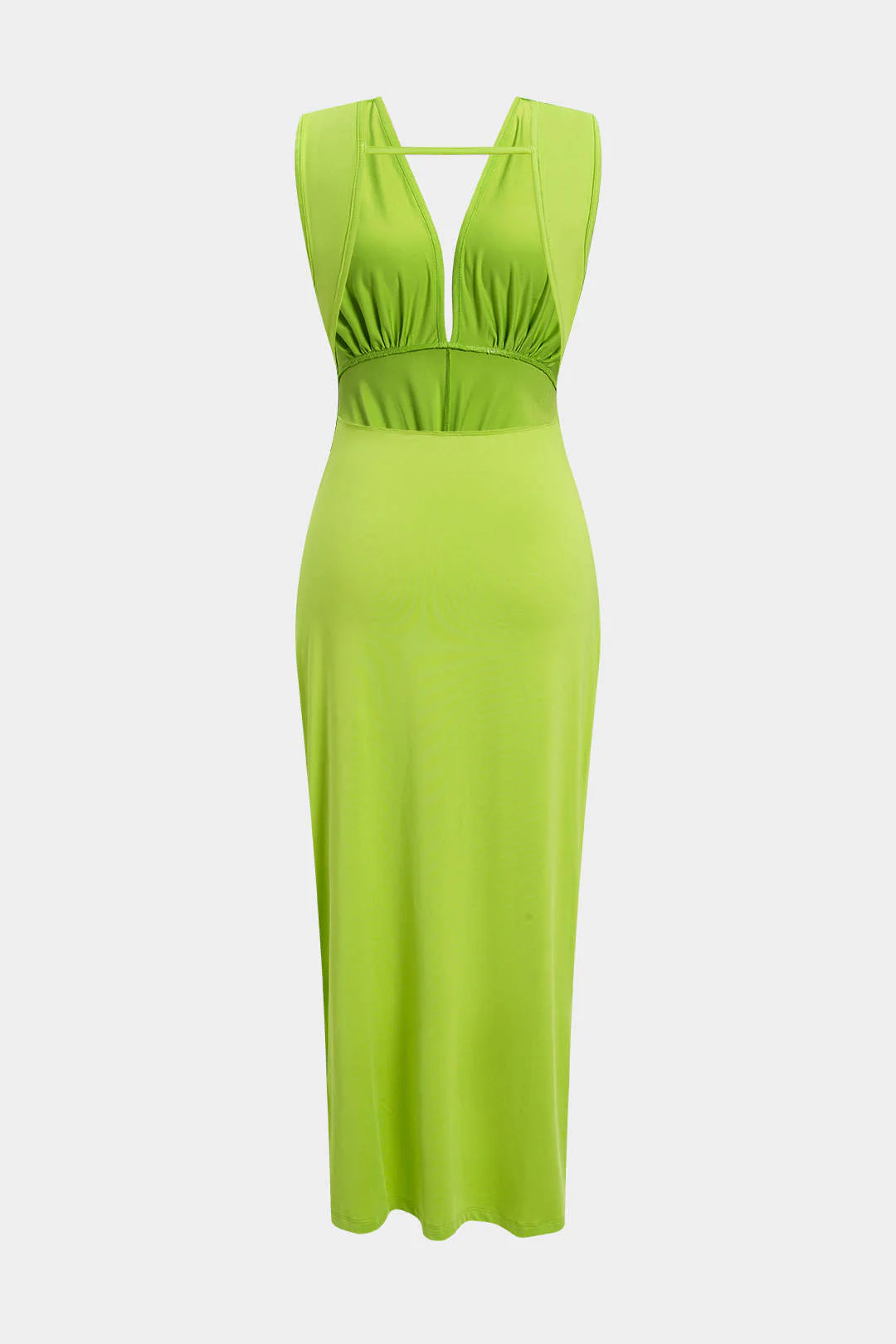 Ruched Twist Knot Backless Sleeveless Midi Dress - Image 2