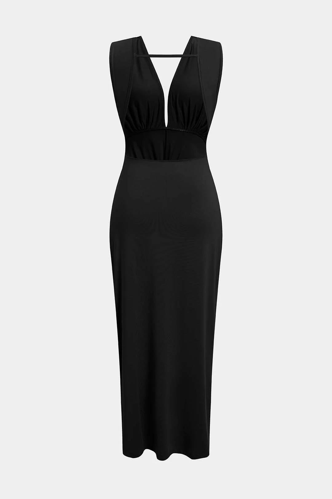 Ruched Twist Knot Backless Sleeveless Midi Dress - Image 7