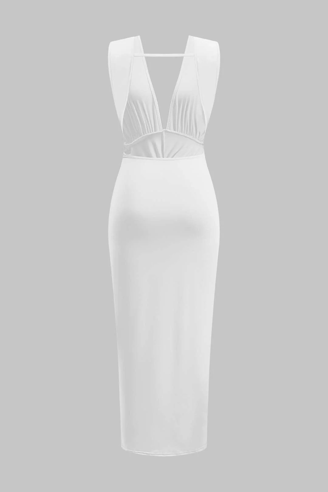 Ruched Twist Knot Backless Sleeveless Midi Dress - Image 9