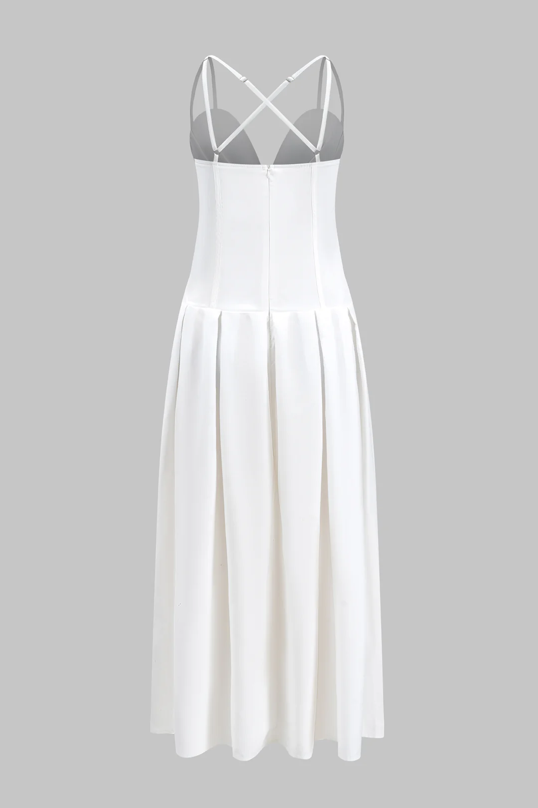 Pleated Bustier Corset Zipper Maxi Dress - Image 2