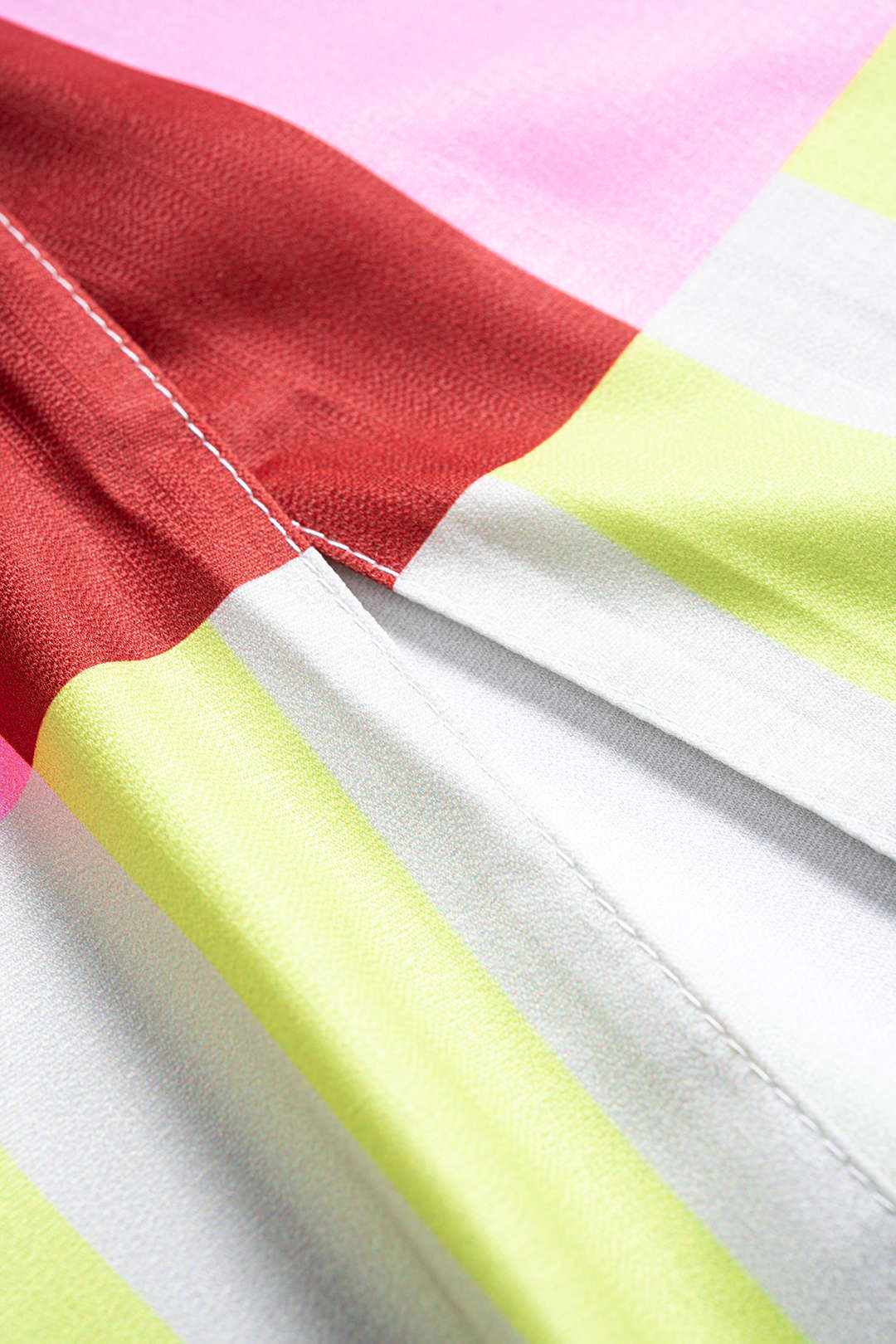 Color Block Stripes Print Zipper Slip Sleeveless Maxi Dress - Image 5