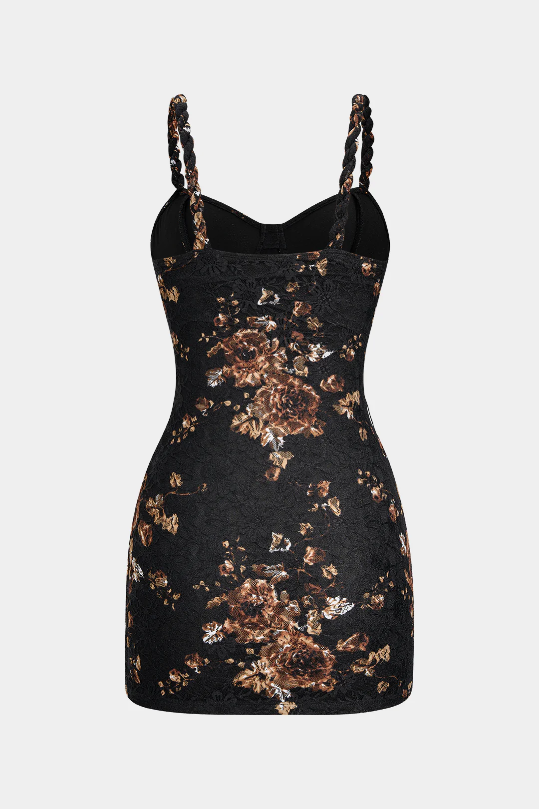 Floral Lace Patchwork Twist Knot Sleeveless Dress And Satin Asymmetrical Tie-Knot Skirt Set - Image 4