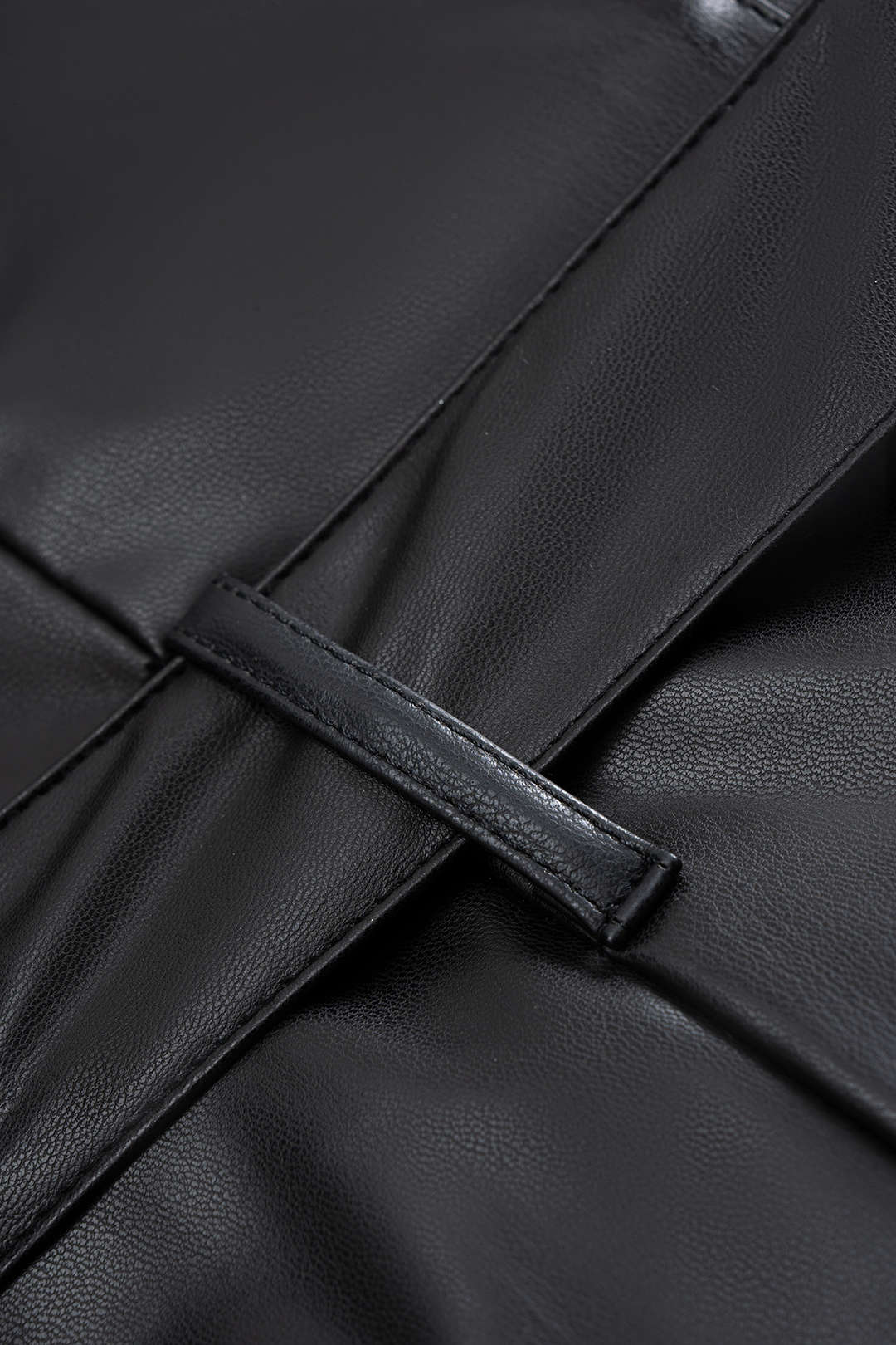 Faux Leather Button Belted Sleeveless Midi Dress - Image 4