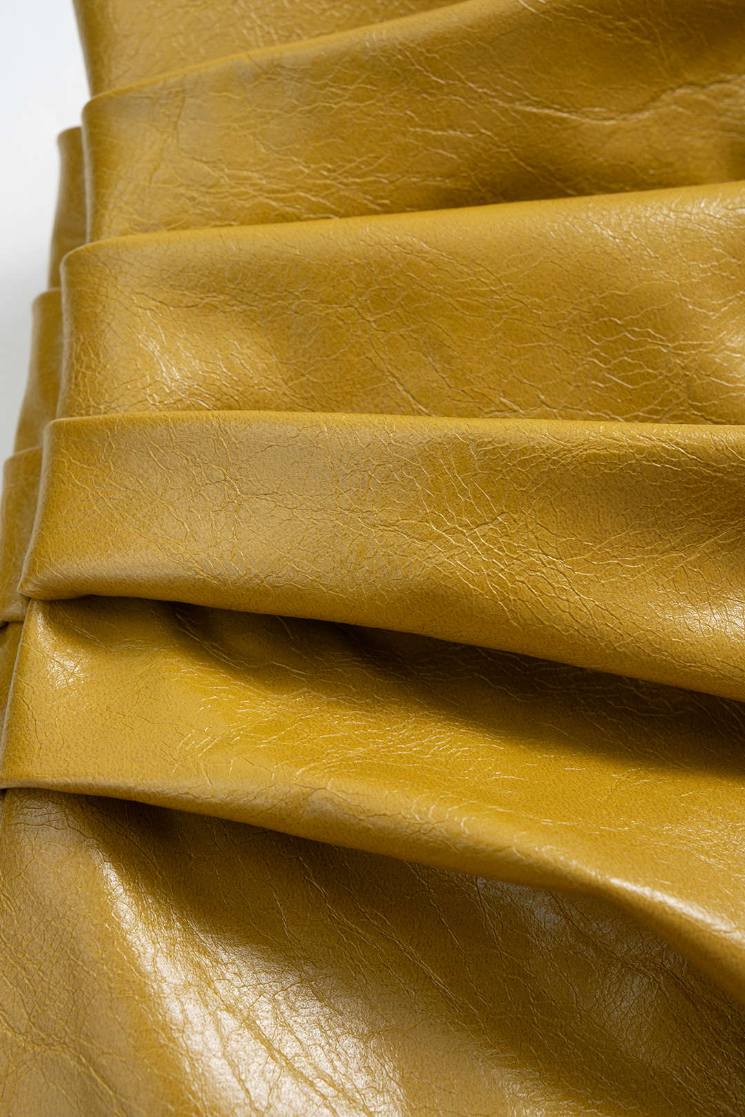 Faux Leather Patchwork High Neck Pleated Sleeveless Maxi Dress - Image 3