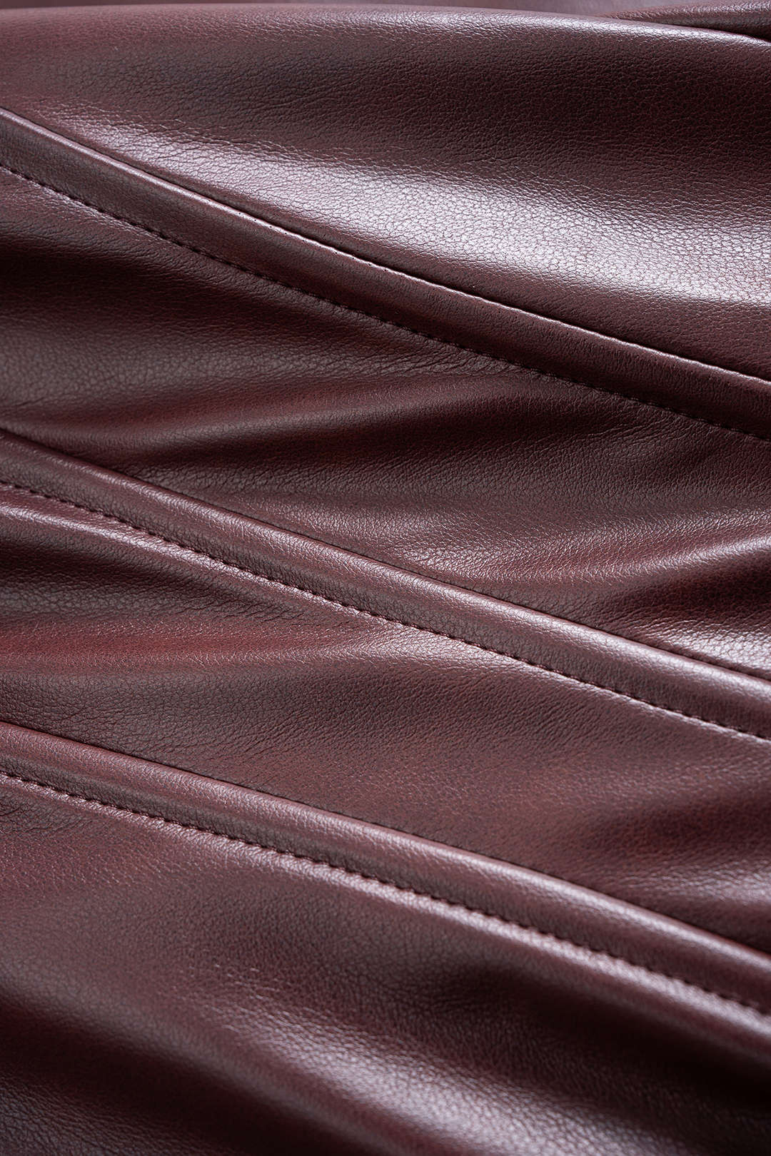 Faux Leather Patchwork Ruched Asymmetrical Sleeveless Maxi Dress - Image 4
