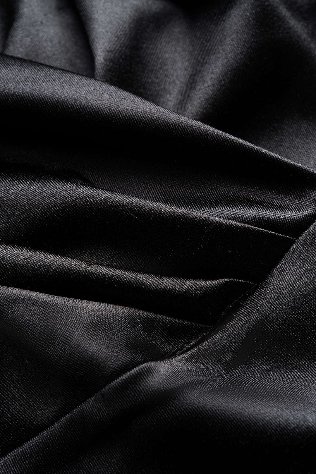 Satin Ruched V-Neck Belted Long Sleeve Midi Dress - Image 3