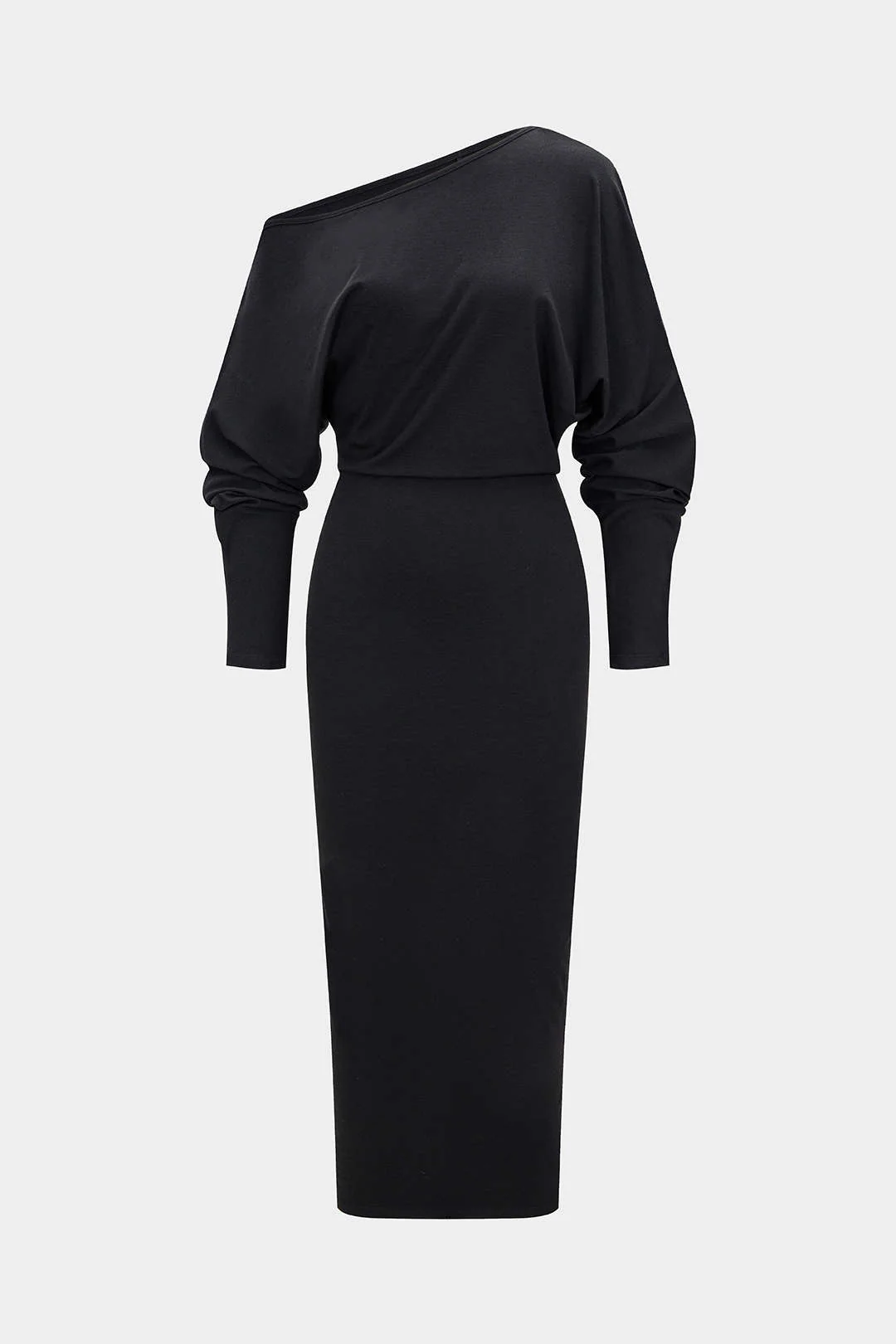One Shoulder Long Sleeve Midi Dress - Image 3