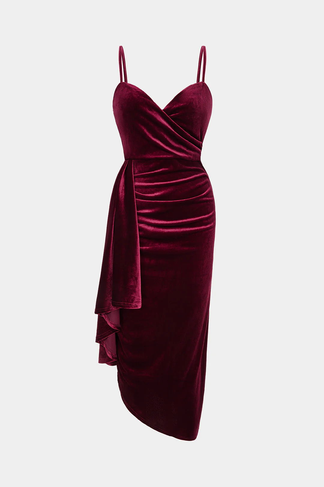 Velvet Ruched Sleeveless Slip Midi Dress - Image 7