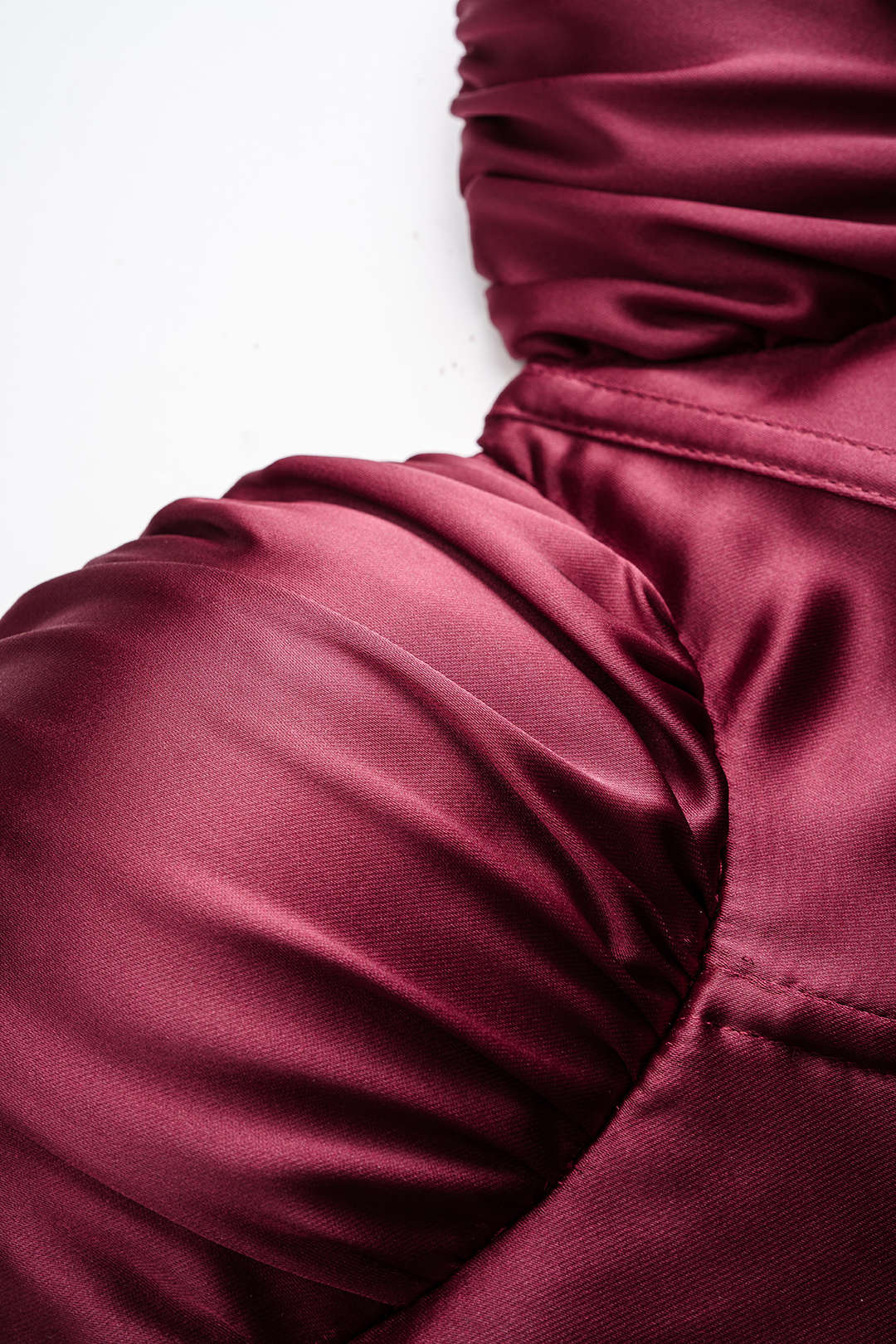 Satin Ruched Sleeveless Midi Dress - Image 3