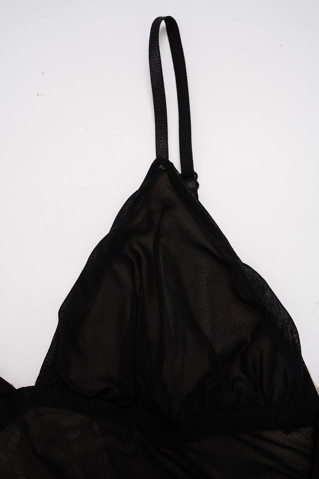 Mesh V-Neck Backless Ruched Slip Sleeveless Midi Dress - Image 3
