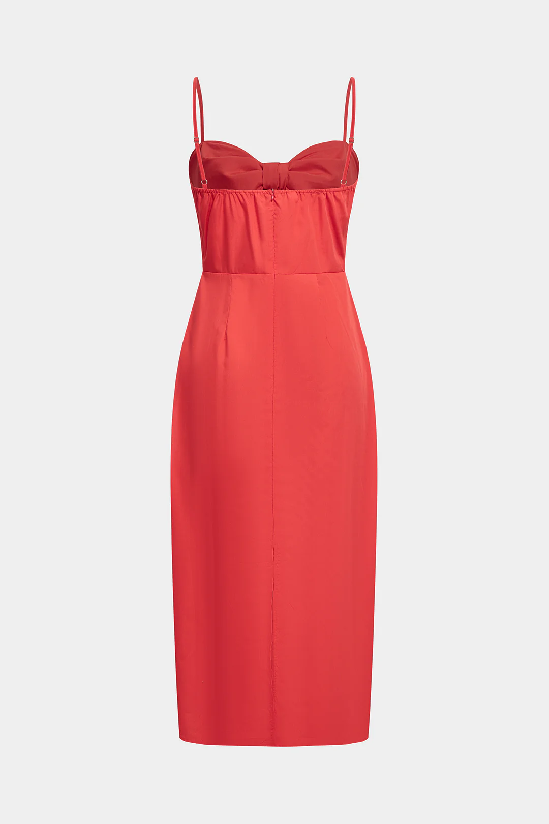 Embroidery Bow Cut Out Zipper Sleeveless Midi Dress - Image 2