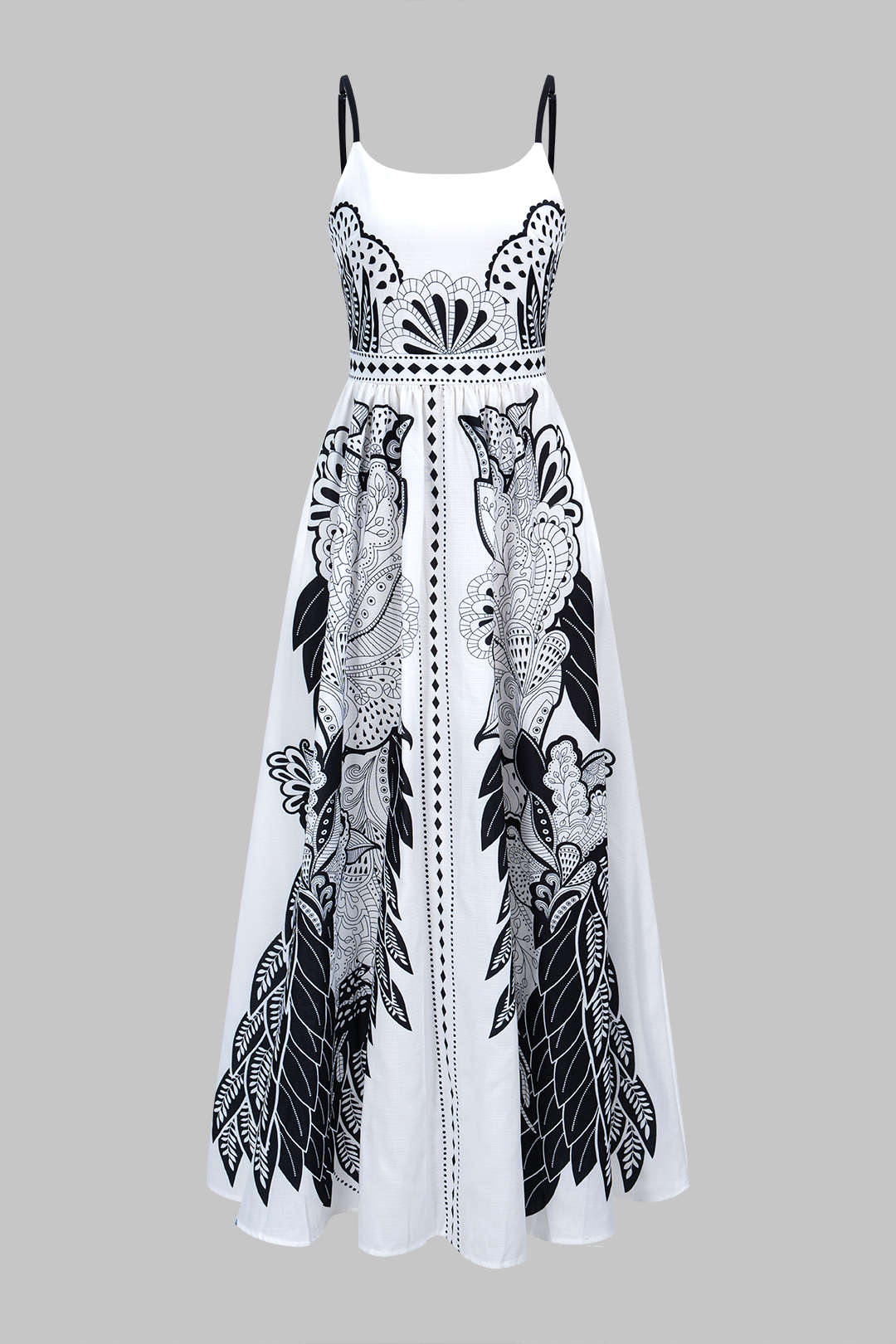 Contrast Floral Print Slip Sleeveless Maxi Dress