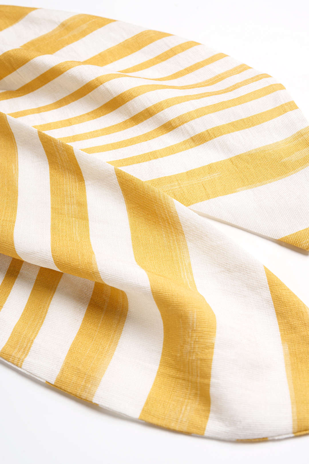 Linen Contrast Stripes Print Ruched Tie-Up Asymmetrical Hem Sleeveless Midi Dress - Image 3