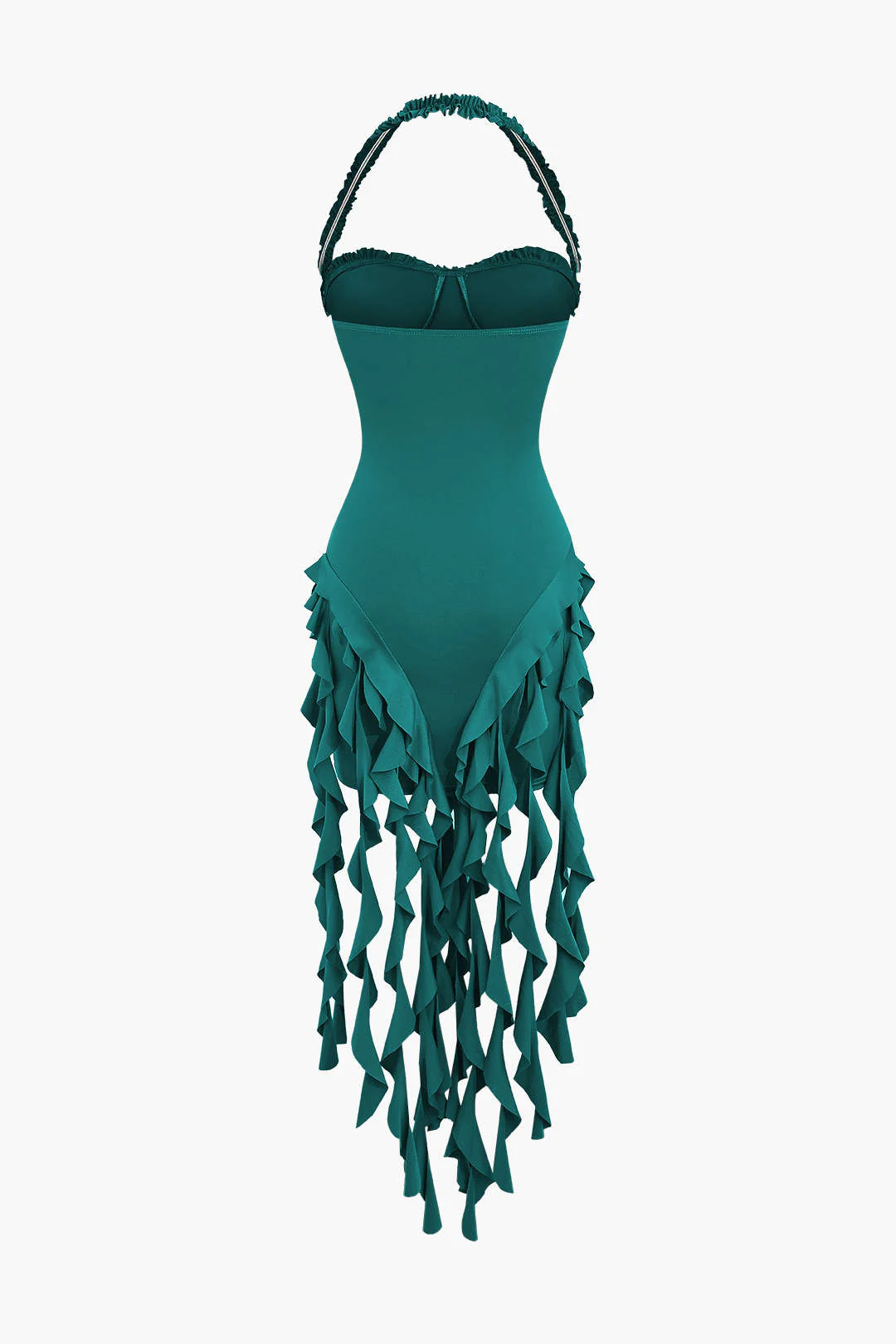 Ruffle Tassel Halter Bustier Mini Dress - Image 10