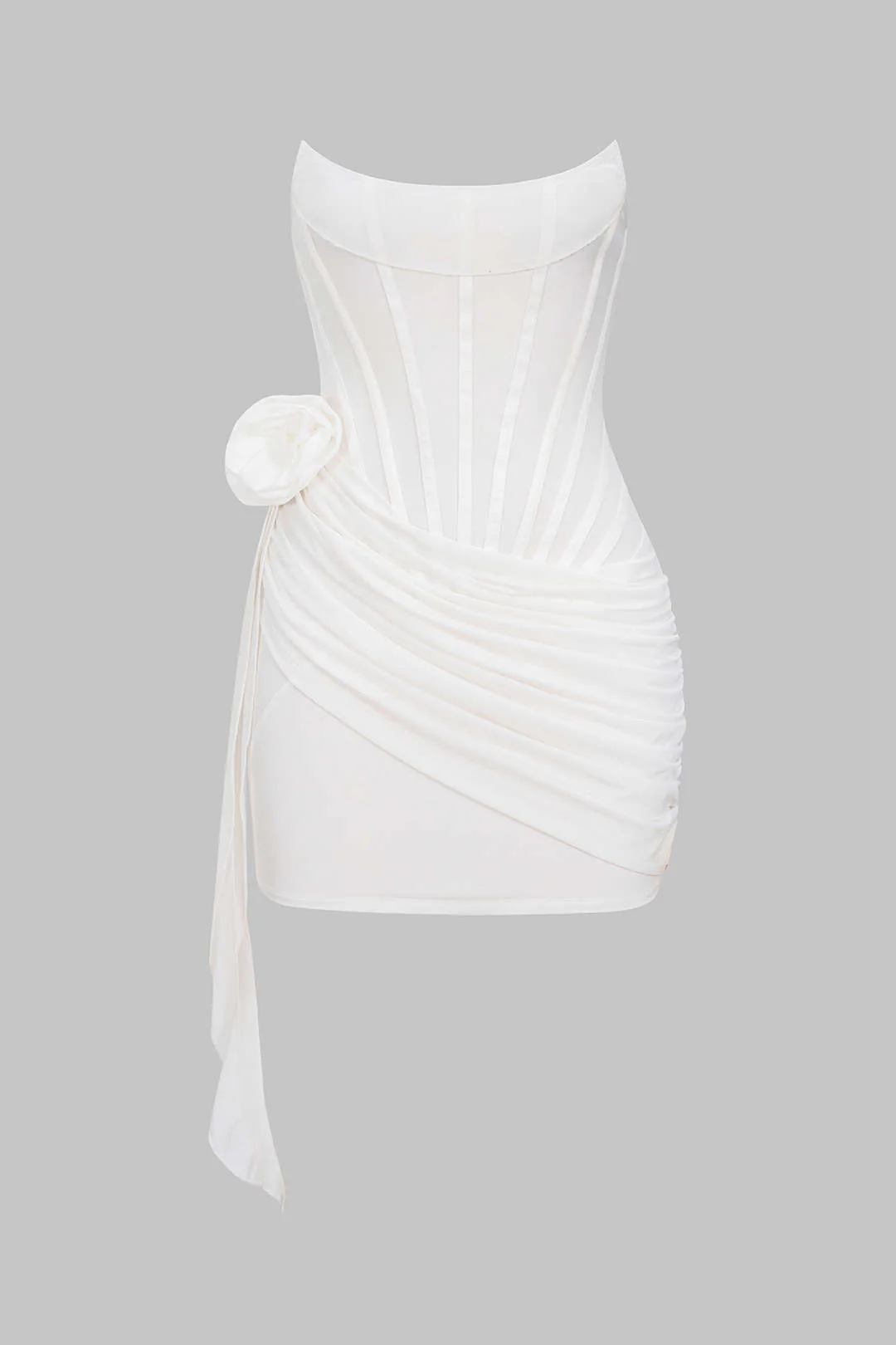3D Floral Ruffle Corset Mini Dress - Image 4