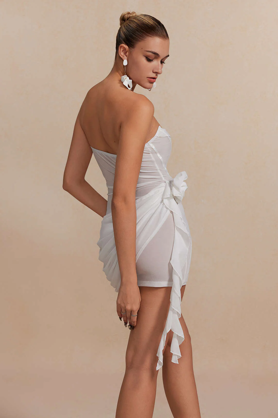 3D Floral Ruffle Corset Mini Dress - Image 8