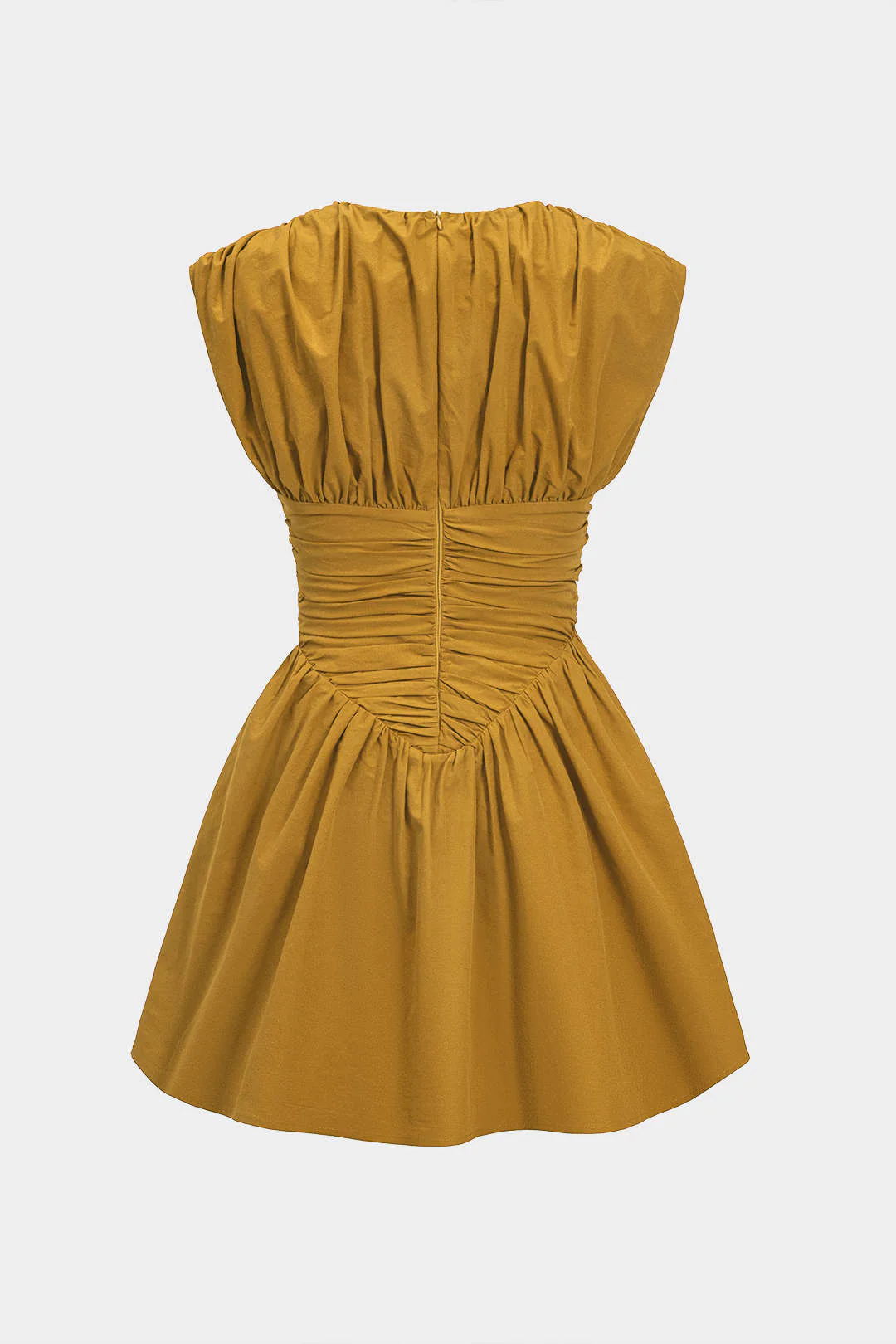 Solid Ruched Mini Dress - Image 10