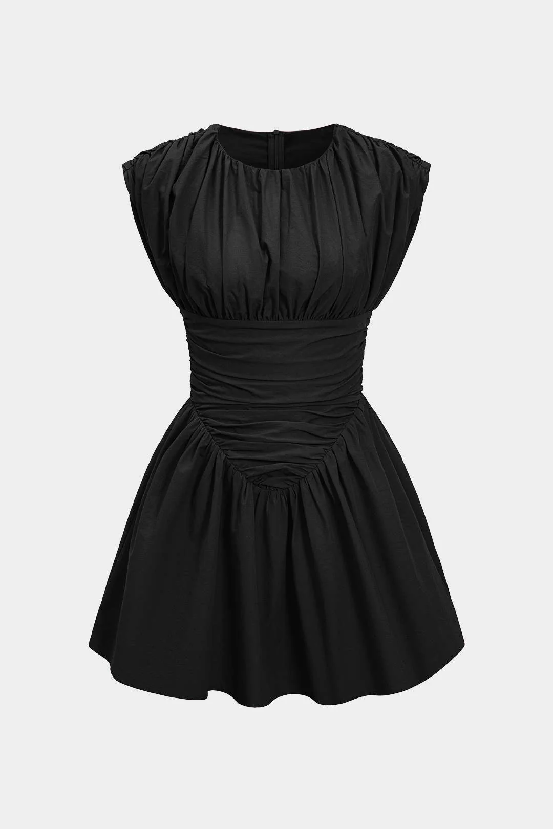 Solid Ruched Mini Dress - Image 11