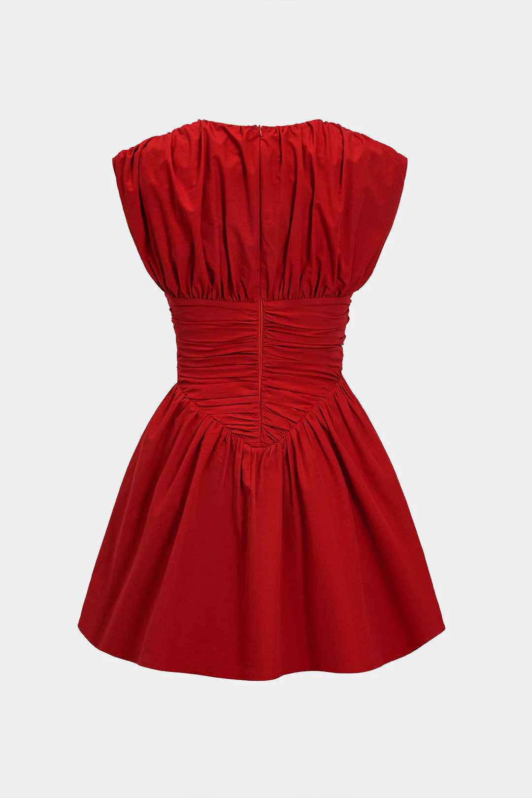 Solid Ruched Mini Dress - Image 5