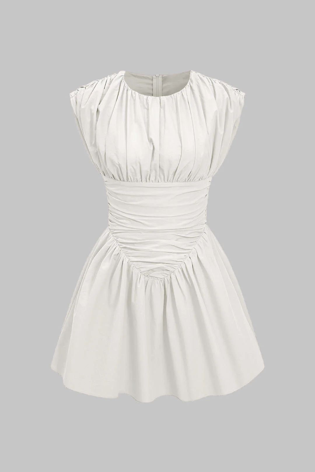Solid Ruched Mini Dress - Image 7