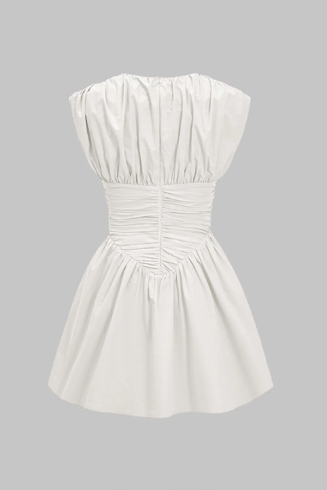 Solid Ruched Mini Dress - Image 8