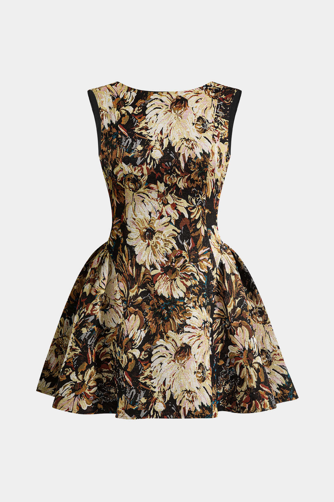 Jacquard Ruched Sleeveless Mini Dress - Image 6