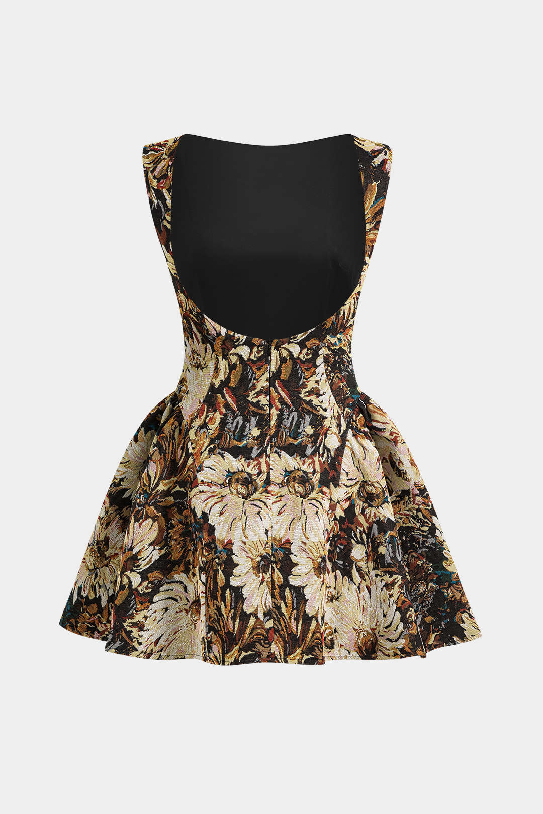 Jacquard Ruched Sleeveless Mini Dress - Image 7
