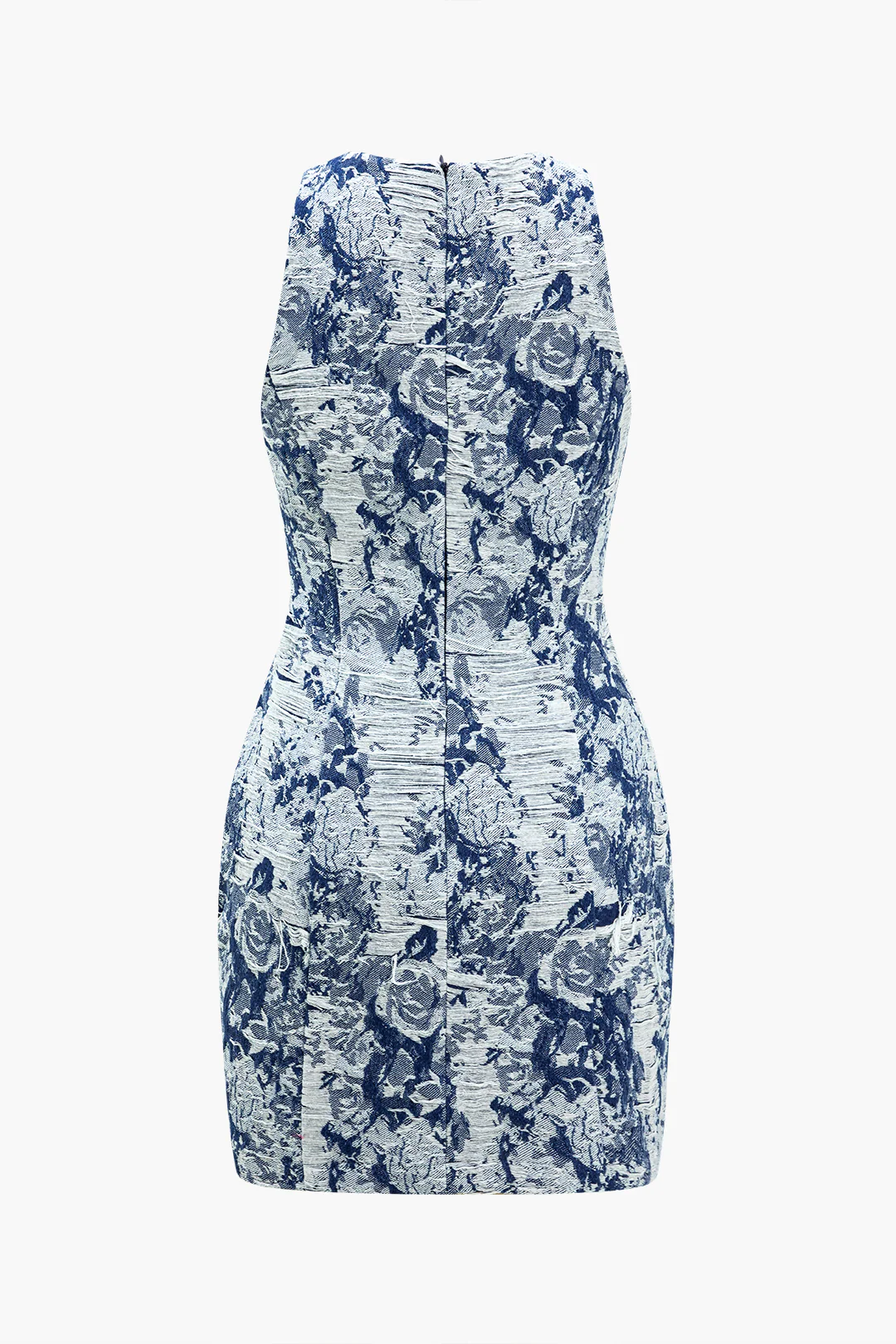 Floral Pattern Button Denim Dress - Image 2