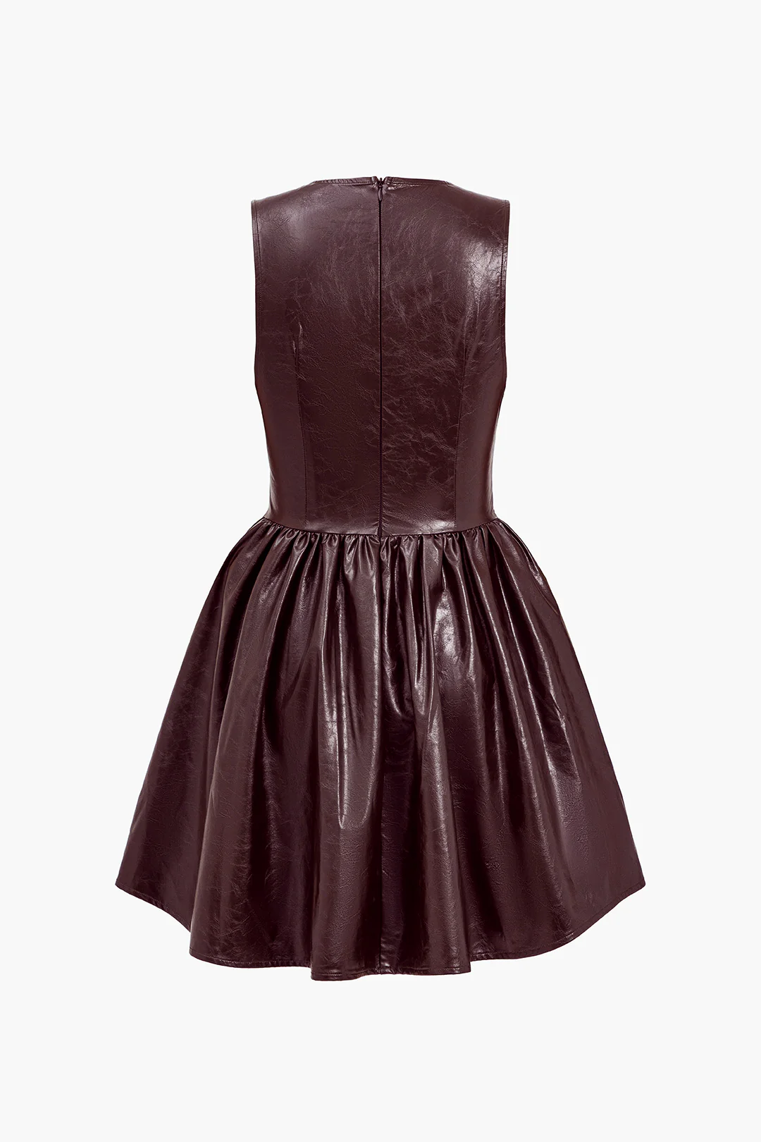 Faux Leather Sleeveless Mini Dress - Image 2