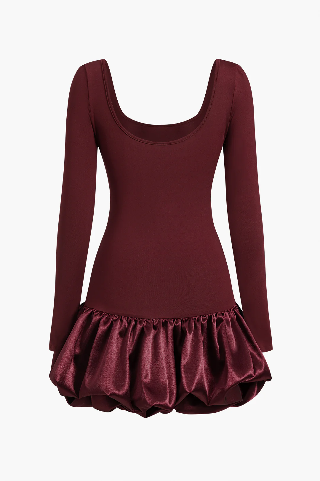 Long-Sleeve Puff Hem Mini Dress - Image 2