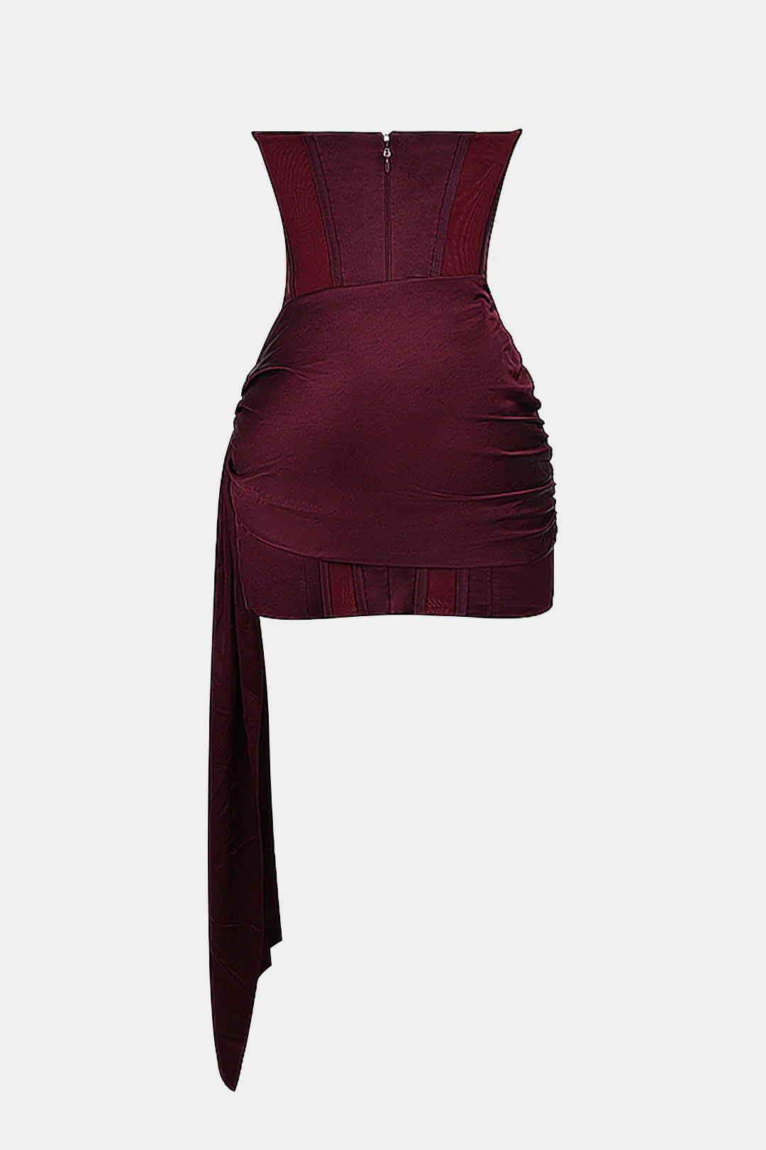 Satin Asymmetrical Sleeveless Mini Dress - Image 2