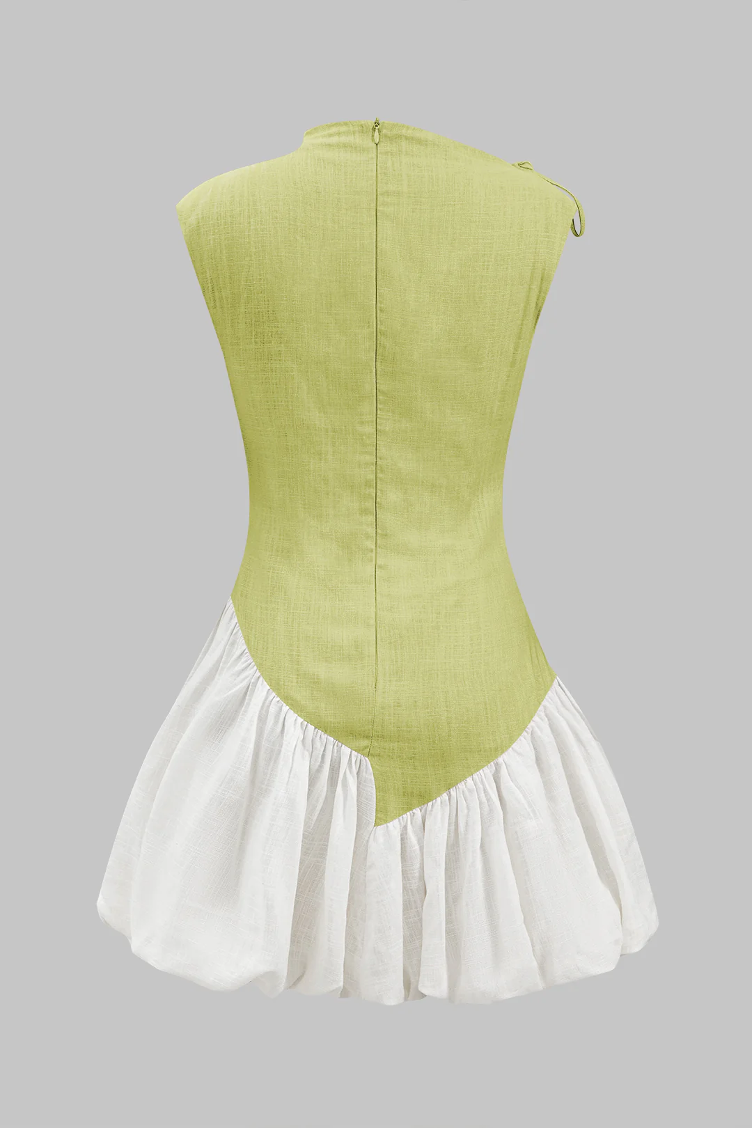 Linen Ruched Tie-Up Sleeveless Mini Dress - Image 12