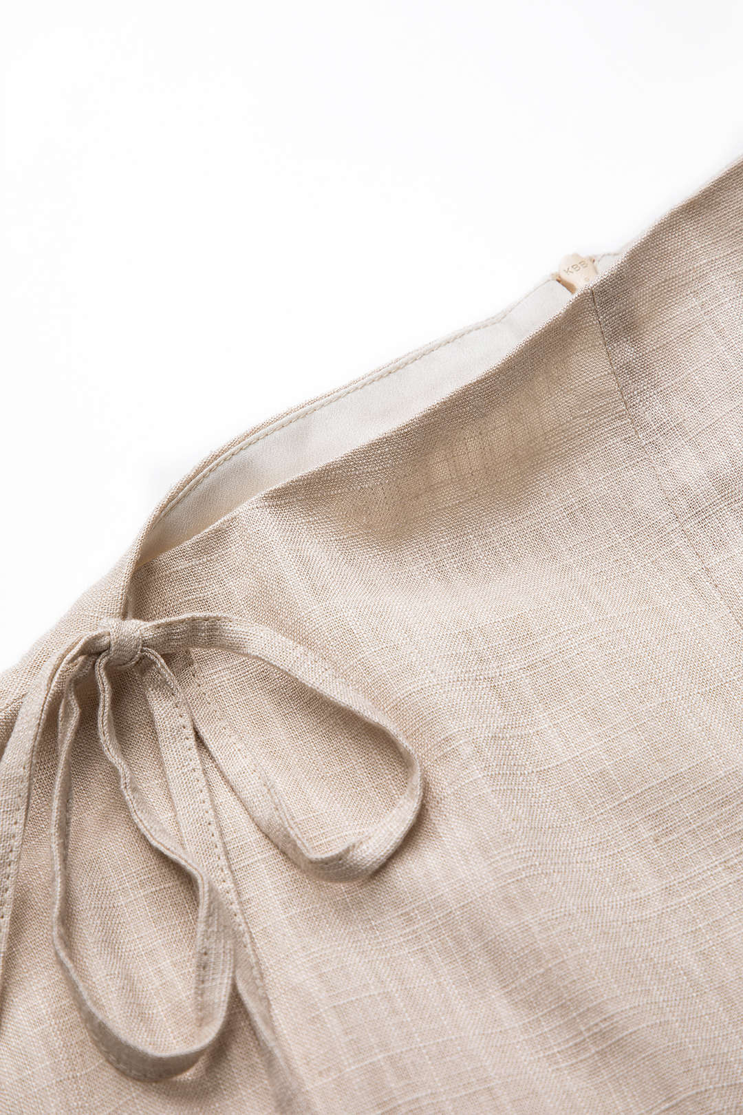 Linen Ruched Tie-Up Sleeveless Mini Dress - Image 6