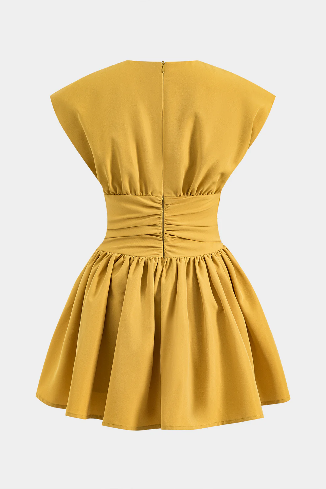 Ruched Zipper Sleeveless Mini Dress - Image 2
