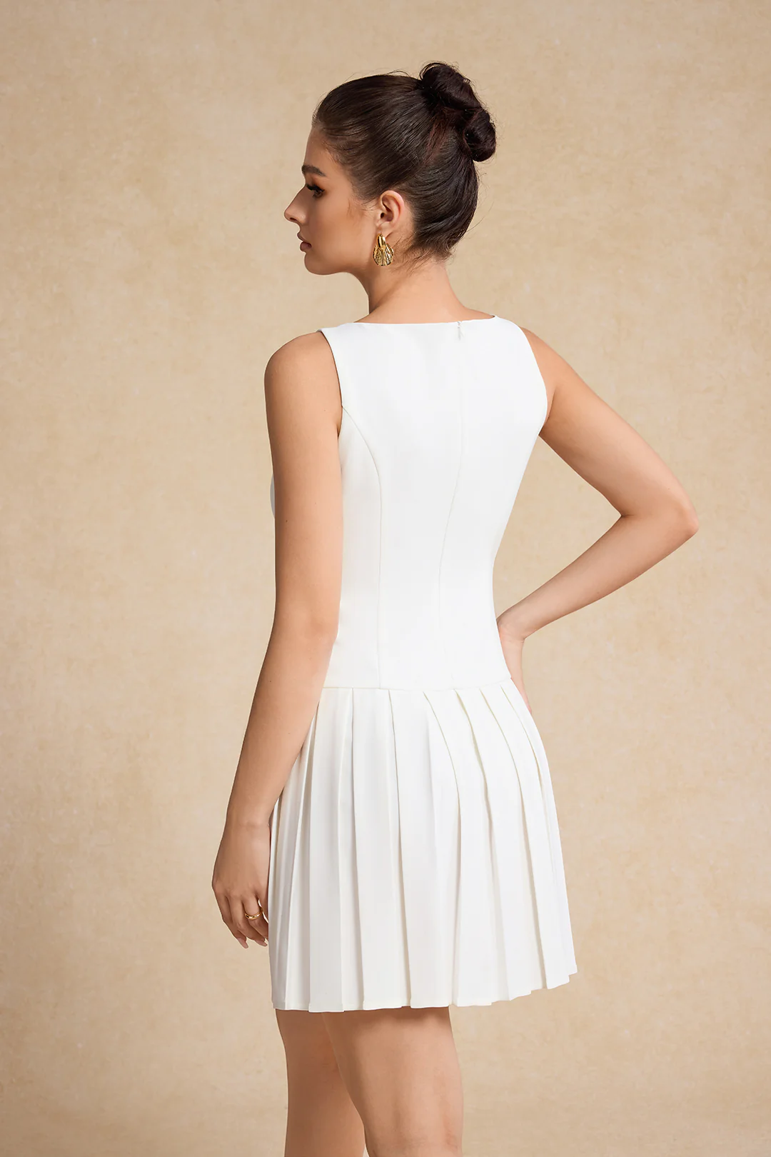 Metallic Button Sleeveless Tank Mini Dress - Image 10