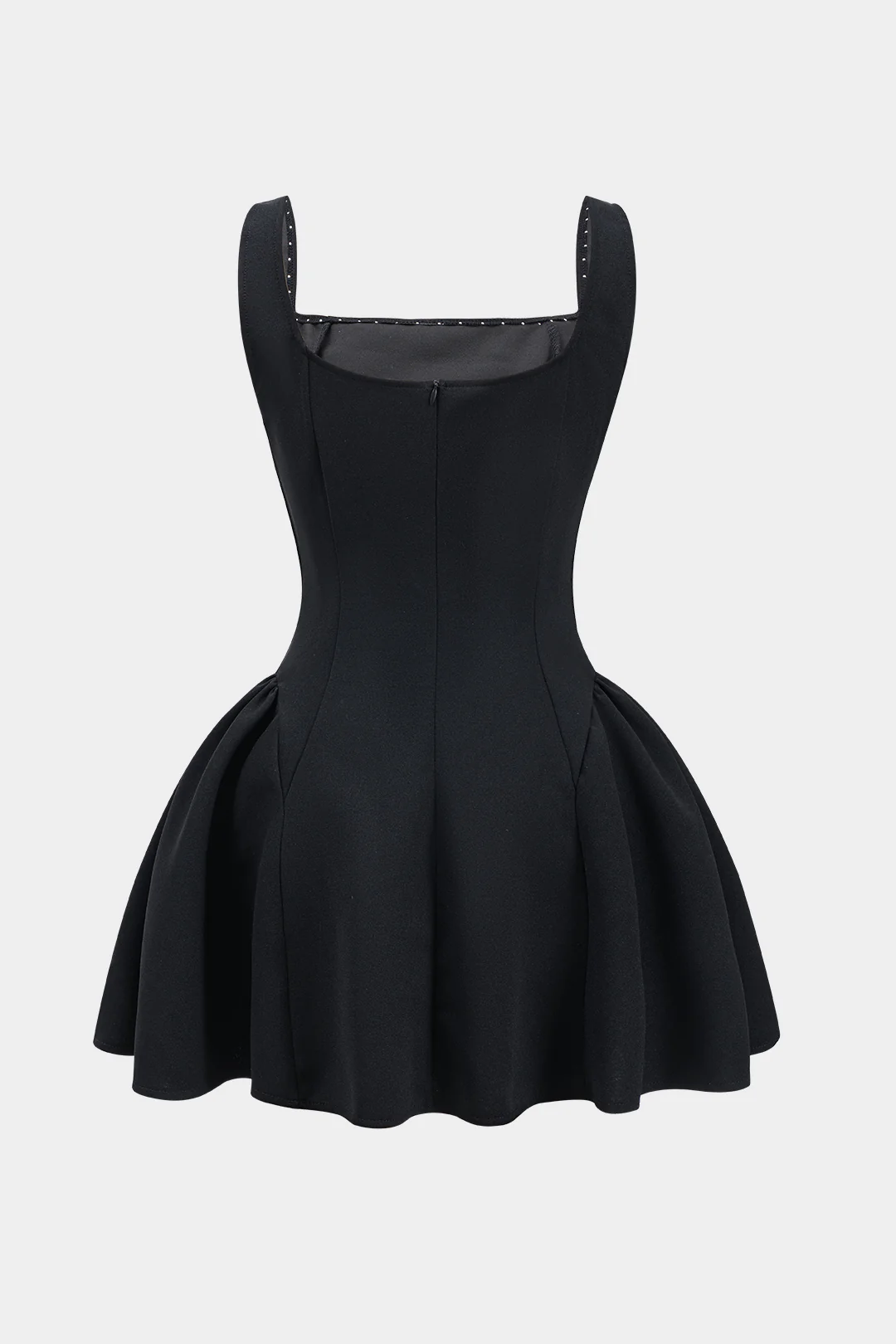 Pearl Ruched Zipper Mini Dress - Image 2