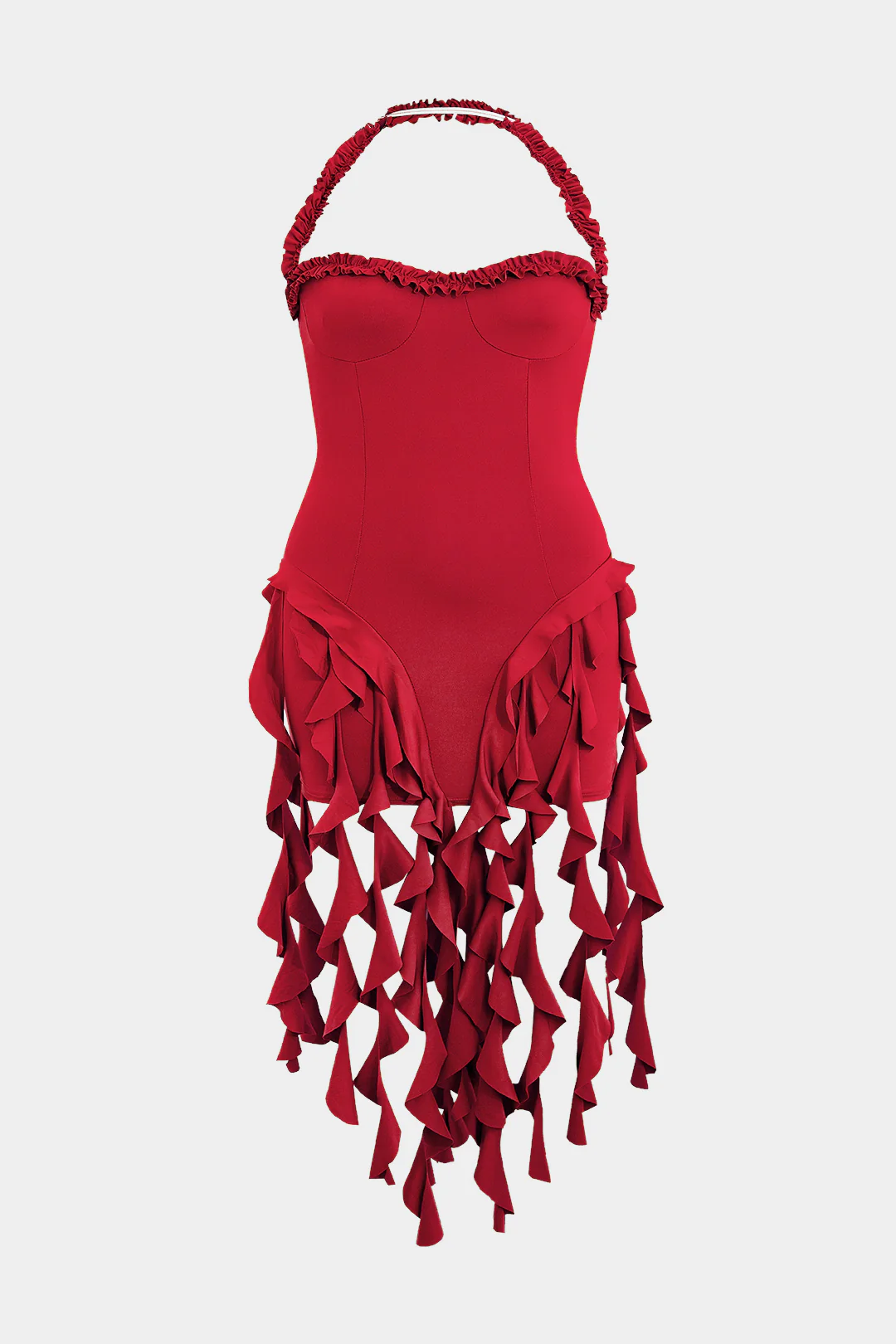 Plus Size Halter Neck Backless Mini Dress - Image 5