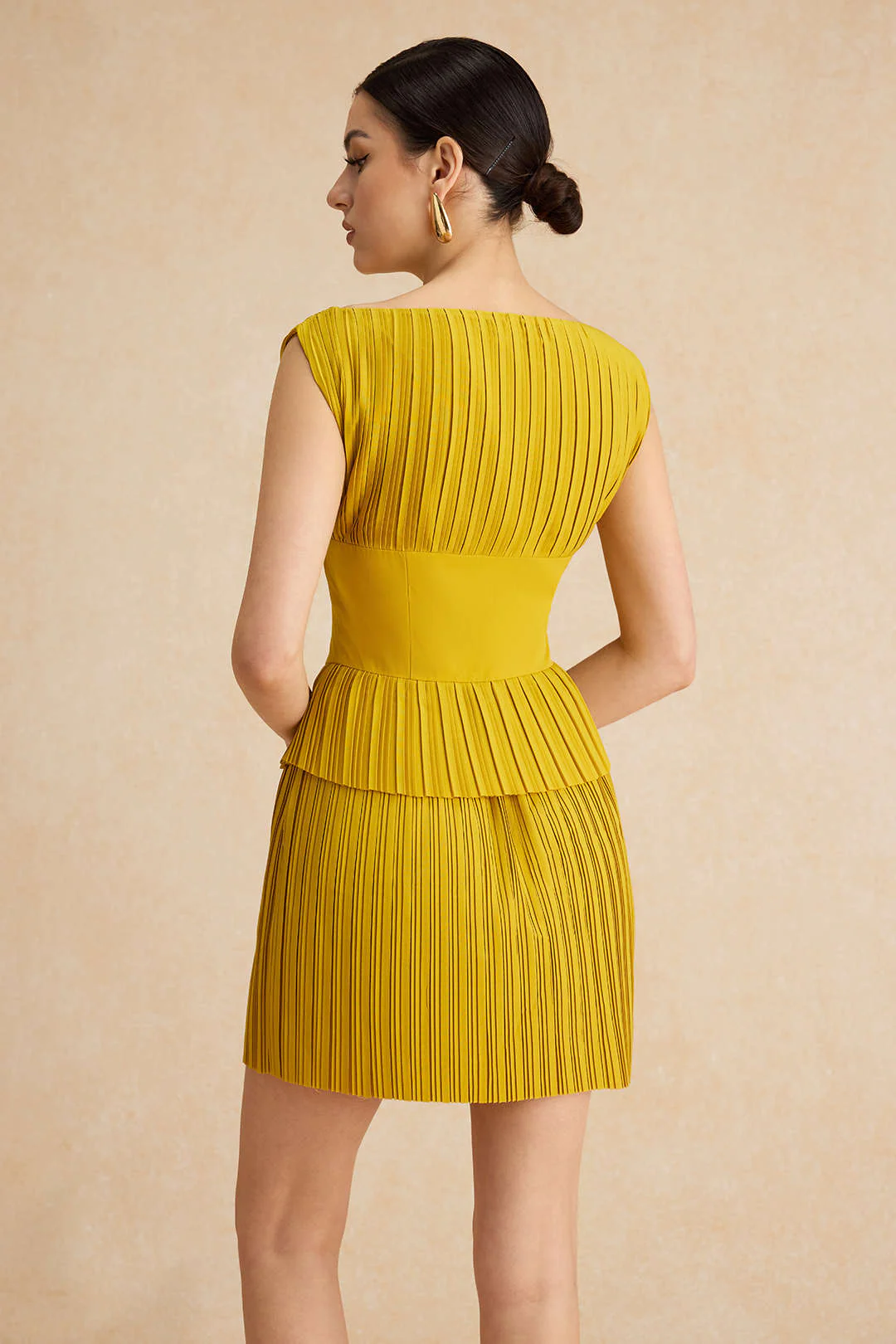 Pleated Patchwork Corset Sleeveless Mini Dress - Image 12