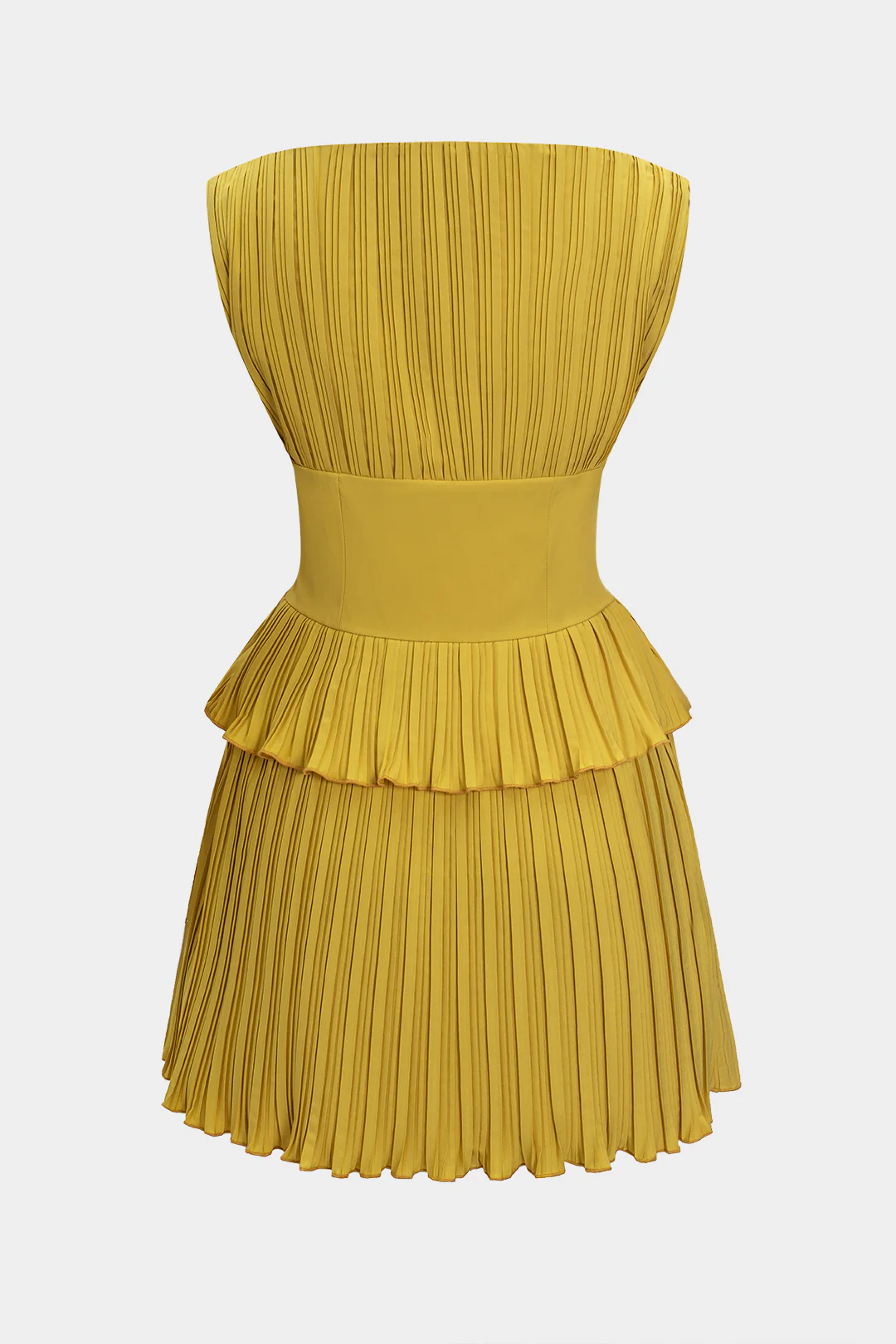 Pleated Patchwork Corset Sleeveless Mini Dress - Image 2