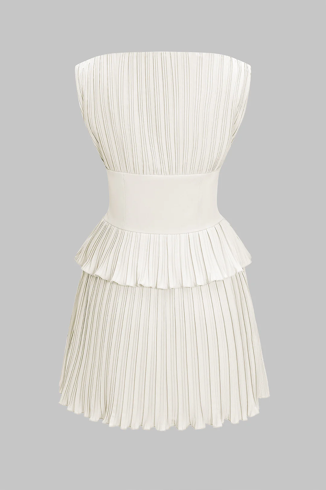 Pleated Patchwork Corset Sleeveless Mini Dress - Image 6