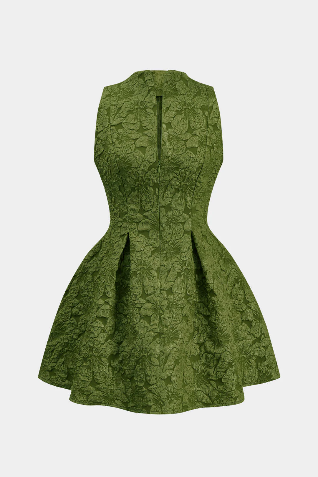 Jacquard Sleeveless Ruched Mini Dress - Image 11