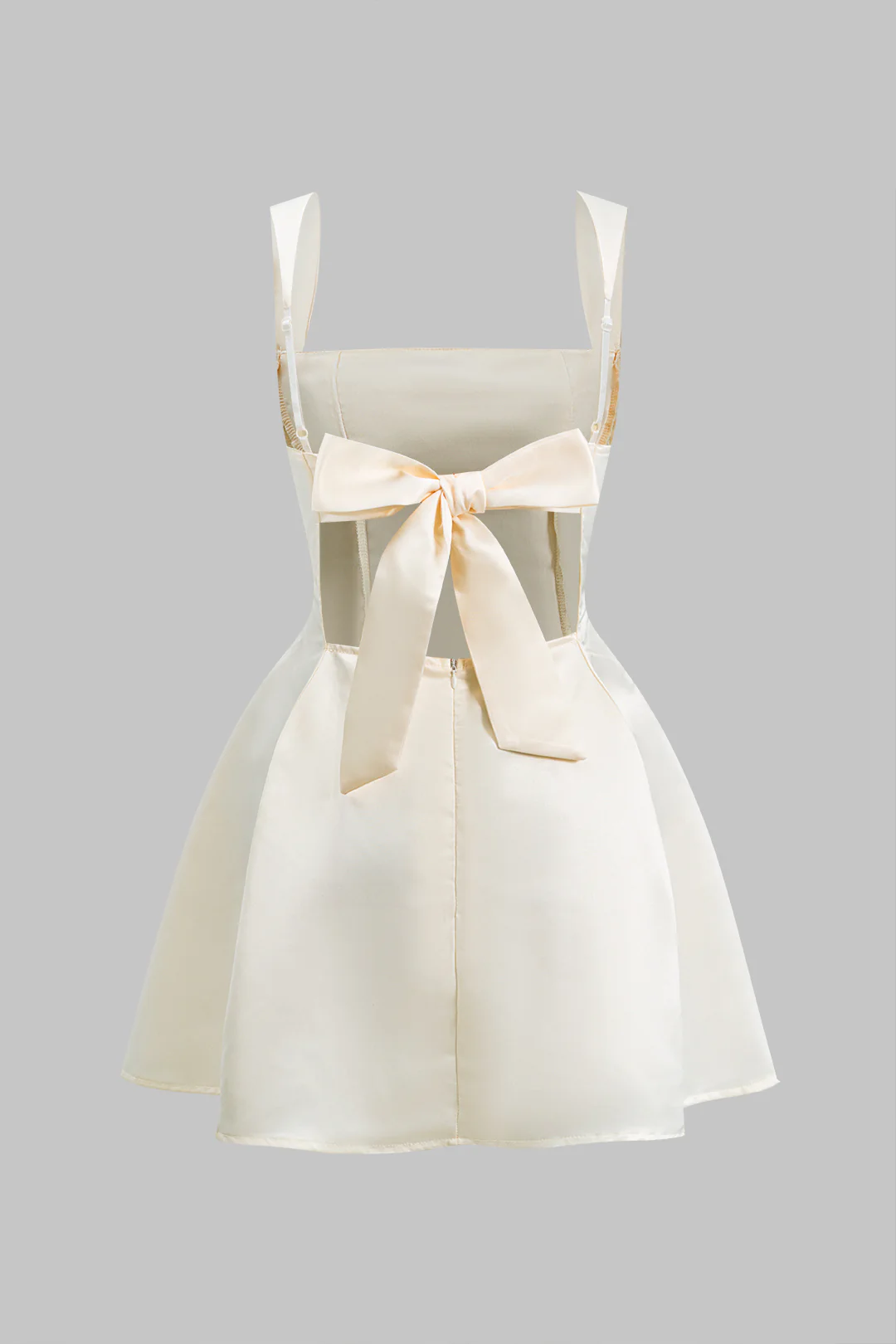 Tie Back Zipper Backless Slip Mini Dress - Image 2