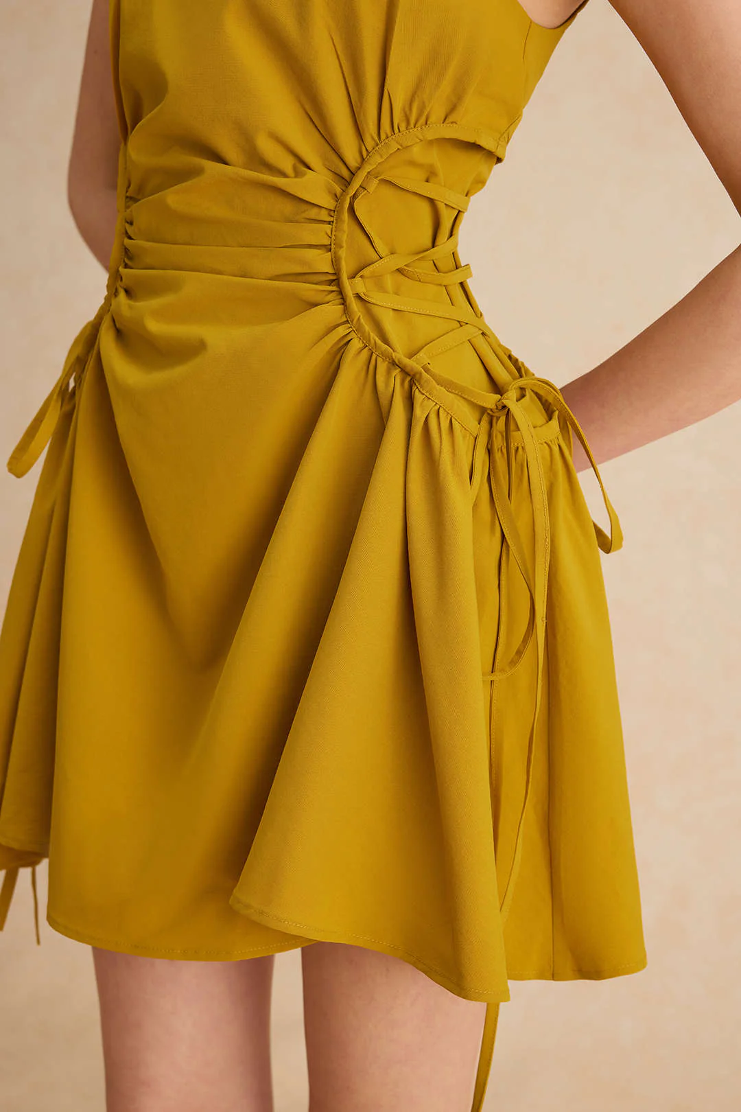 Ruched Strappy Zipper Sleeveless Mini Dress - Image 12