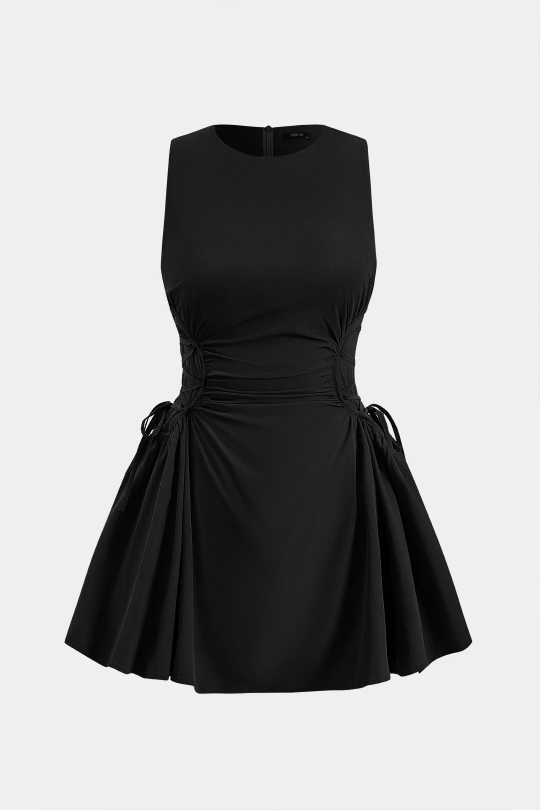 Ruched Strappy Zipper Sleeveless Mini Dress - Image 8