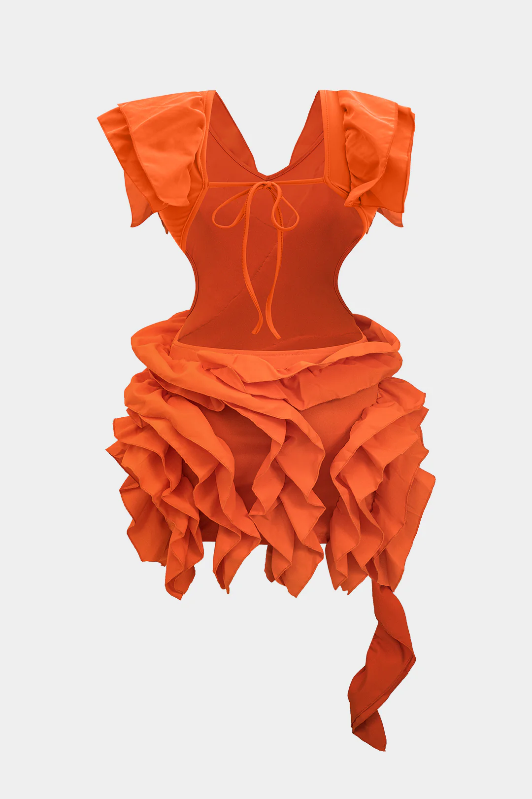 Plus Size Ruffle Backless Cut Out Sleeveless Mini Dress - Image 2