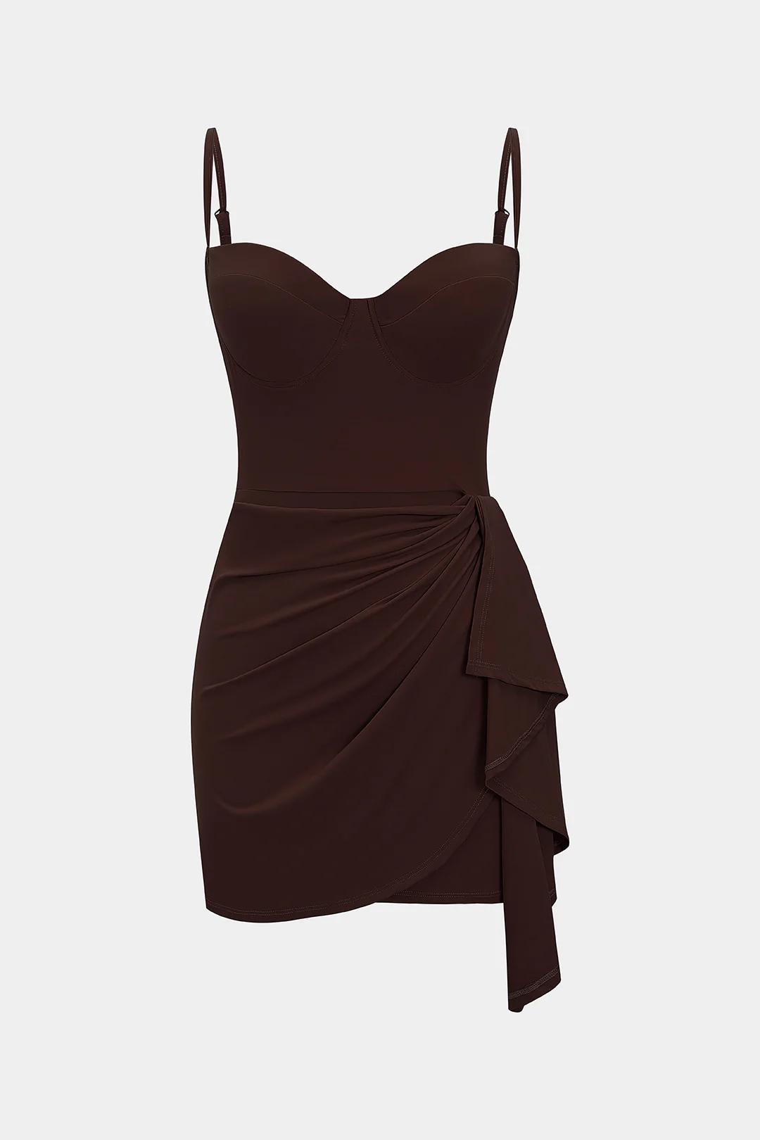 Ruffle Ruched Slip Sleeveless Bustier Mini Dress - Image 6