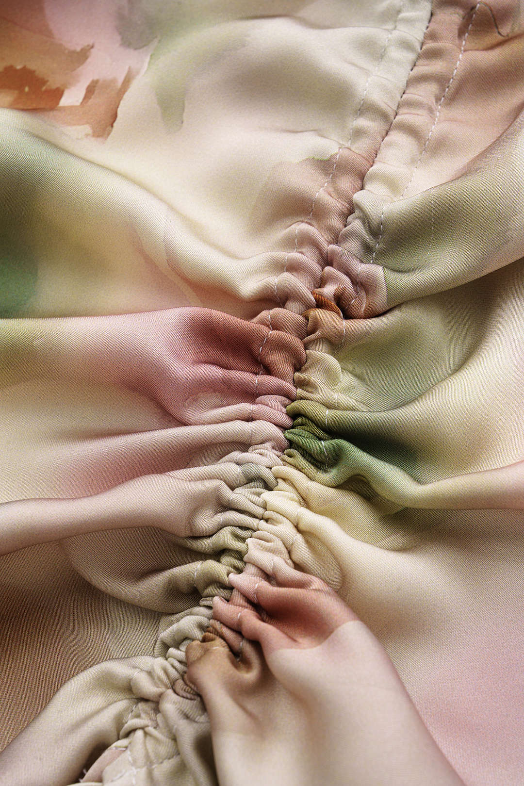 Tie Dye Ruched Drawstring Slip Sleeveless Mini Dress - Image 4
